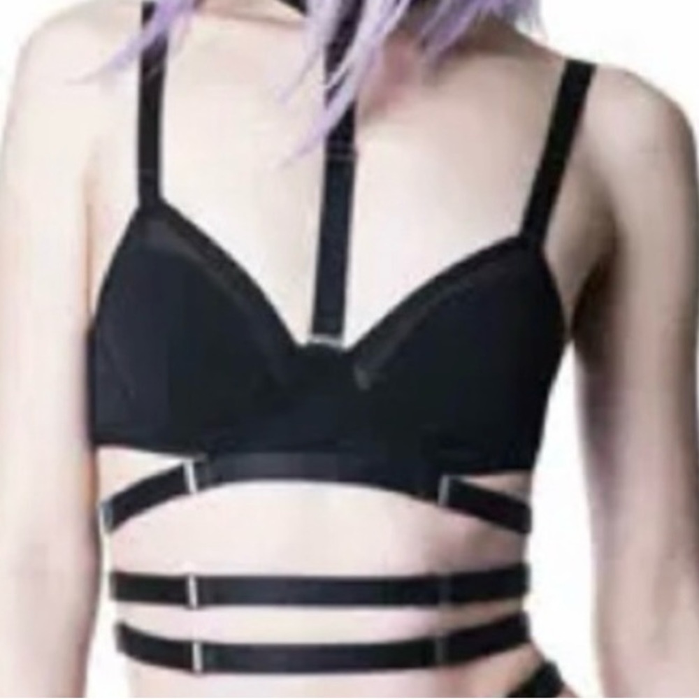Killstar Tourniquet Black Small Bra